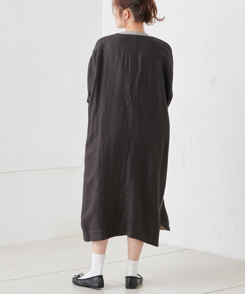 PUAL CE CIN（ピュアルセシン）の「麻レーヨンツイルコート（ノーカラーコート・レディース・ベージュ/グレー/スミクロ・FREE）」の19枚目の写真