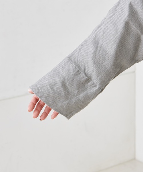 PUAL CE CIN（ピュアルセシン）の「麻レーヨンツイルコート（ノーカラーコート・レディース・ベージュ/グレー/スミクロ・FREE）」の20枚目の写真