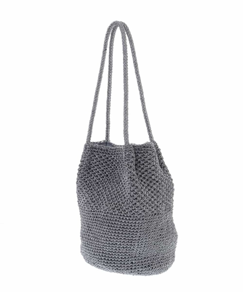 MK MICHEL KLEIN（エムケーミッシェルクラン）の「メタルメッシュ巾着型バッグ（トートバッグ・レディース・ゴールド/チャコールグレー/シルバー・00）」の6枚目の写真