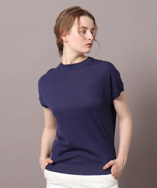 DRESSTERIOR（ドレステリア）の「◆コットンセルロースフレンチスリーブプルオーバー（ニット/セーター・レディース・グレー系/ブラック/ブラウン系その他/レッド系1/パープル系4・38）」の4枚目の写真