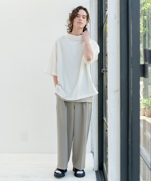 CASPER JOHN(キャスパージョン)の「High Drape Off-Turtle Big T/ハイドレープオフタートルビッグT(Tシャツ/カットソー・メンズ・ホワイト/ブラック/ネイビー/オリーブ・SMALL/MEDIUM)」の19枚目の写真