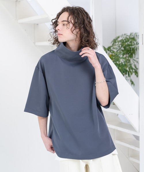 CASPER JOHN(キャスパージョン)の「High Drape Off-Turtle Big T/ハイドレープオフタートルビッグT(Tシャツ/カットソー・メンズ・ホワイト/ブラック/ネイビー/オリーブ・SMALL/MEDIUM)」の7枚目の写真