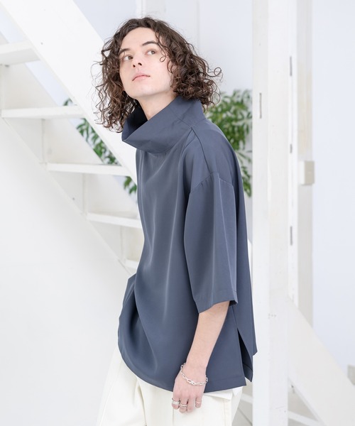 CASPER JOHN(キャスパージョン)の「High Drape Off-Turtle Big T/ハイドレープオフタートルビッグT(Tシャツ/カットソー・メンズ・ホワイト/ブラック/ネイビー/オリーブ・SMALL/MEDIUM)」の12枚目の写真
