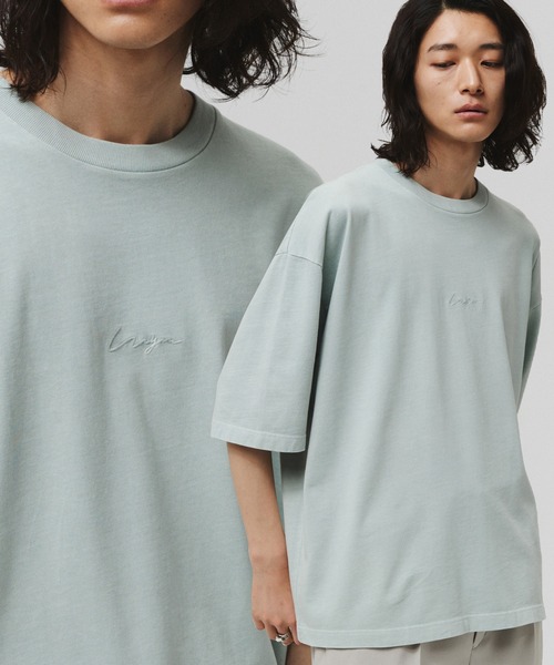 WYM LIDNM(ウィム バイ リドム)の「EMBROIDERY PIGMENT OVERSIZED T-SHIRT(Tシャツ/カットソー・メンズ・ホワイト/ベージュ/グリーン系その他/ブルー系その他・S/M/L)」の3枚目の写真