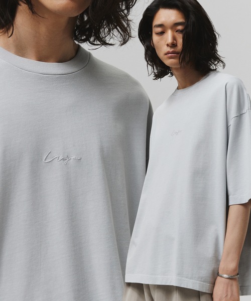 WYM LIDNM(ウィム バイ リドム)の「EMBROIDERY PIGMENT OVERSIZED T-SHIRT(Tシャツ/カットソー・メンズ・ホワイト/ベージュ/グリーン系その他/ブルー系その他・S/M/L)」の4枚目の写真