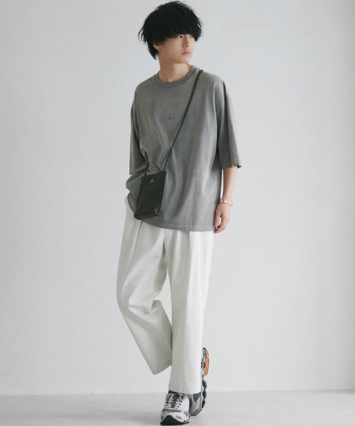 Tシャツ・カットソー EMBROIDERY OVERSIZE T-SHIRT EMBROIDERY PIGMENT OVERSIZED T-SHIRT（Tシャツ/カットソー