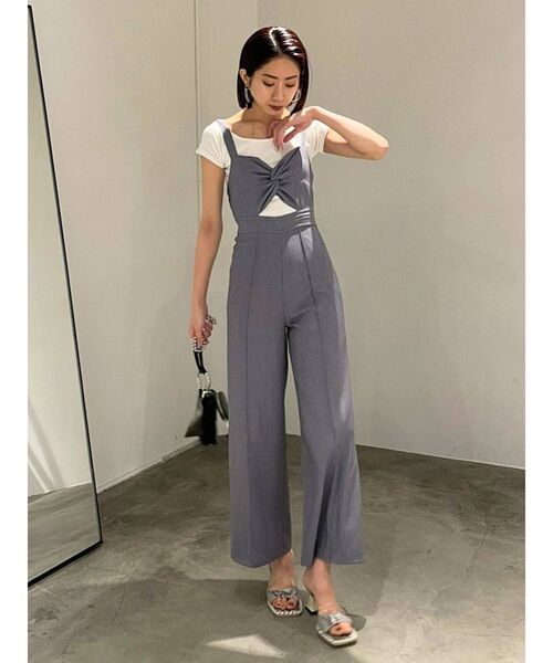 EMODA（エモダ）の「アシンメトリーツイストオールインワン（つなぎ/オールインワン・レディース・ブラック/グレー/アイボリー・FREE）」の12枚目の写真