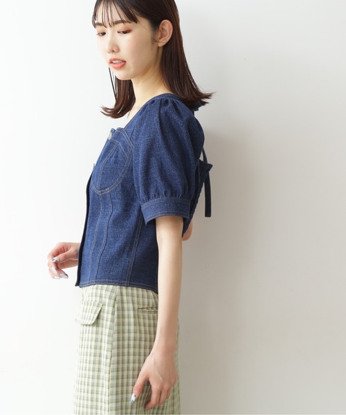FREE'S MART（フリーズマート）の「◆スクエアネックフロントボタンデニムブラウス（シャツ/ブラウス・レディース・ワンウォッシュ・FREE）」の3枚目の写真