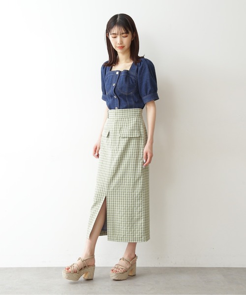 FREE'S MART（フリーズマート）の「◆スクエアネックフロントボタンデニムブラウス（シャツ/ブラウス・レディース・ワンウォッシュ・FREE）」の5枚目の写真