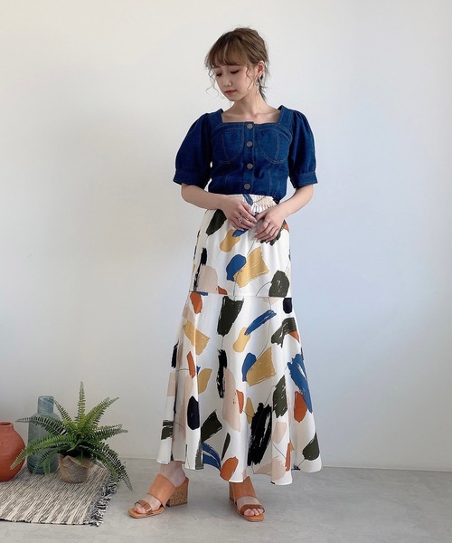 FREE'S MART（フリーズマート）の「◆スクエアネックフロントボタンデニムブラウス（シャツ/ブラウス・レディース・ワンウォッシュ・FREE）」の6枚目の写真