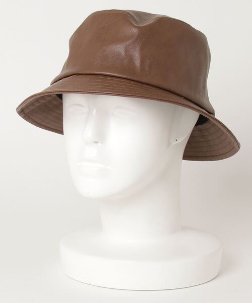Sense of Grace(センスオブグレース)の「SYNTHETIC LEATHER BUCKET HAT(ハット・メンズ・ブラック/ダークブラウン/ブラウン/アイボリー/ダークブラウン系/ブラック系/アイボリー系/ベージュ・FREE/XL)」の4枚目の写真