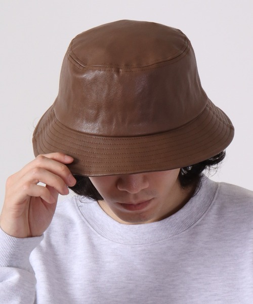 Sense of Grace(センスオブグレース)の「SYNTHETIC LEATHER BUCKET HAT(ハット・メンズ・ブラック/ダークブラウン/ブラウン/アイボリー/ダークブラウン系/ブラック系/アイボリー系/ベージュ・FREE/XL)」の21枚目の写真