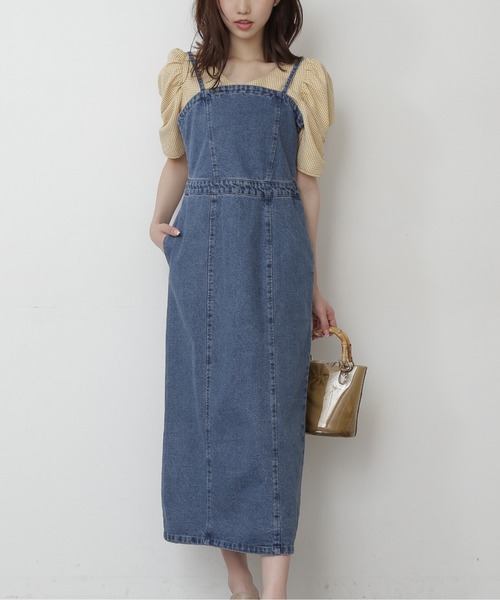 FREE'S MART（フリーズマート）の「デニムＩラインキャミワンピース（ワンピース・レディース・ホワイト系その他/ブラック系その他/ブルー系その他・FREE）」の3枚目の写真