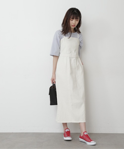 FREE'S MART（フリーズマート）の「デニムＩラインキャミワンピース（ワンピース・レディース・ホワイト系その他/ブラック系その他/ブルー系その他・FREE）」の6枚目の写真