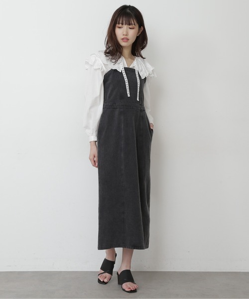 FREE'S MART（フリーズマート）の「デニムＩラインキャミワンピース（ワンピース・レディース・ホワイト系その他/ブラック系その他/ブルー系その他・FREE）」の7枚目の写真