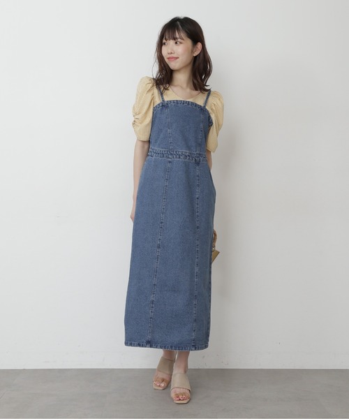 FREE'S MART（フリーズマート）の「デニムＩラインキャミワンピース（ワンピース・レディース・ホワイト系その他/ブラック系その他/ブルー系その他・FREE）」の8枚目の写真