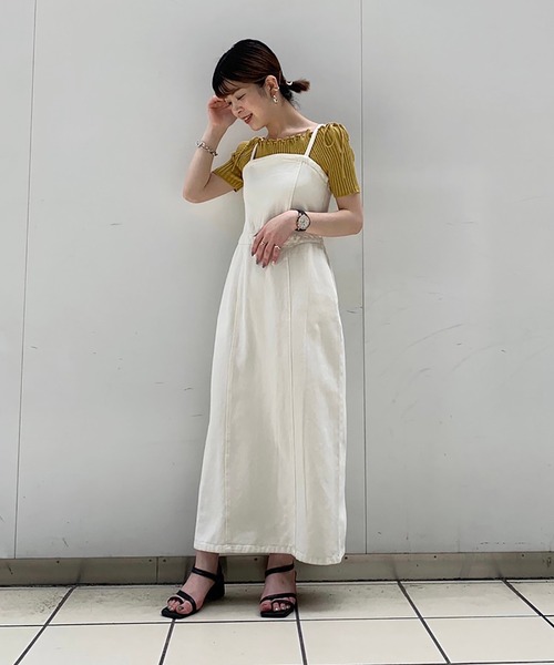 FREE'S MART（フリーズマート）の「デニムＩラインキャミワンピース（ワンピース・レディース・ホワイト系その他/ブラック系その他/ブルー系その他・FREE）」の12枚目の写真