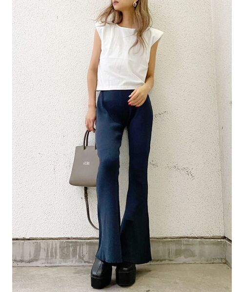 GYDA（ジェイダ）の「SHOULDER PADS タンク（Tシャツ/カットソー・レディース・チャコールグレー/パープル/オフホワイト・FREE）」の21枚目の写真