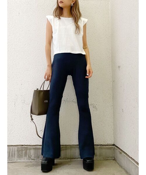 GYDA（ジェイダ）の「SHOULDER PADS タンク（Tシャツ/カットソー・レディース・チャコールグレー/パープル/オフホワイト・FREE）」の22枚目の写真