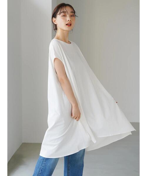 AMERICAN HOLIC（アメリカンホリック）の「サイドスリットカットフレアチュニック　＊〇（Tシャツ/カットソー・レディース・ブルー/オフホワイト/ブラック/ライトイエロー・M/L）」の18枚目の写真