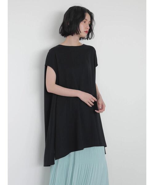 AMERICAN HOLIC（アメリカンホリック）の「サイドスリットカットフレアチュニック　＊〇（Tシャツ/カットソー・レディース・ブルー/オフホワイト/ブラック/ライトイエロー・M/L）」の19枚目の写真