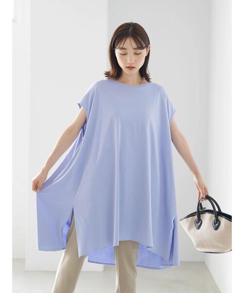 AMERICAN HOLIC（アメリカンホリック）の「サイドスリットカットフレアチュニック　＊〇（Tシャツ/カットソー・レディース・ブルー/オフホワイト/ブラック/ライトイエロー・M/L）」の21枚目の写真