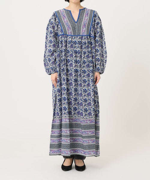 ★ジャーナルスタンダード レリューム インド バティック 花柄 ロングワンピース ☆ジャーナルスタンダード レリューム インド バティック 花柄