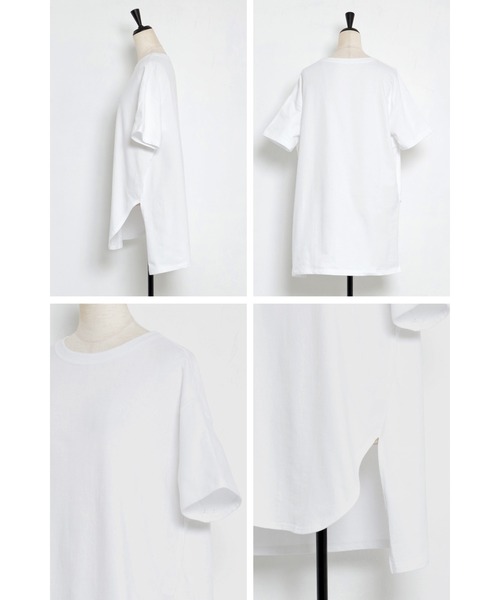 コットンサイドスリットTシャツ