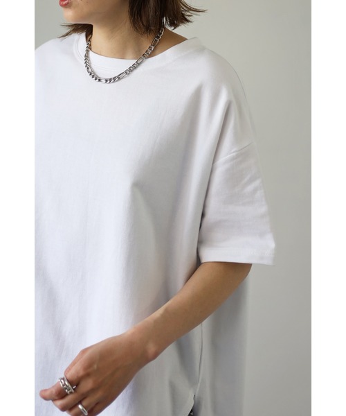 Bonjour Sagan（ボンジュールサガン）の「コットンサイドスリットTシャツ（Tシャツ/カットソー・レディース・ホワイト/ブラック/ベージュ・FREE）」の8枚目の写真