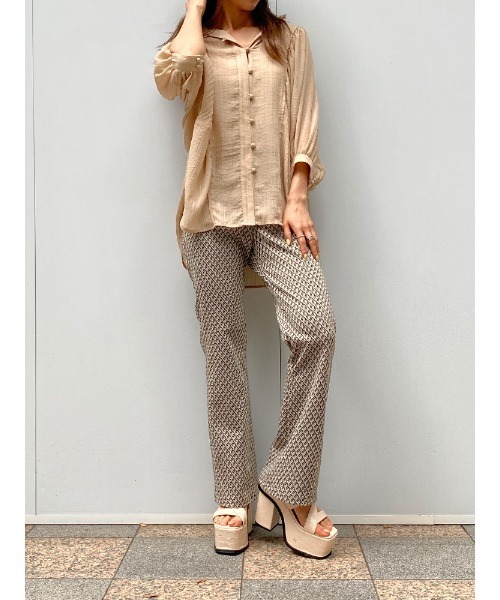 ENVYM(アンビー)の「カットジャガードフレアPT(その他パンツ・レディース・グレー/ベージュ・FREE)」の7枚目の写真