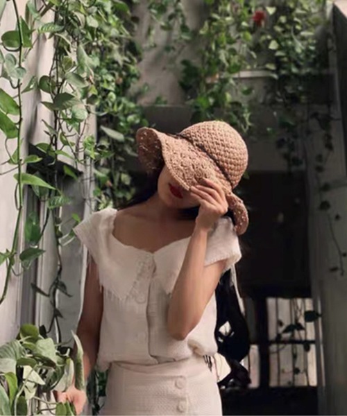 LIPSERVICE(リップサービス)の「ペーパーリボンハット【ZOZOTOWN限定】(ハット・レディース・ホワイト/ベージュ・FREE)」の7枚目の写真