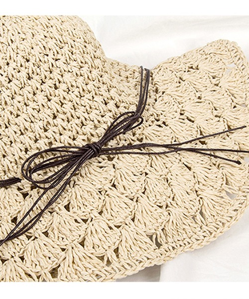 LIPSERVICE(リップサービス)の「ペーパーリボンハット【ZOZOTOWN限定】(ハット・レディース・ホワイト/ベージュ・FREE)」の4枚目の写真