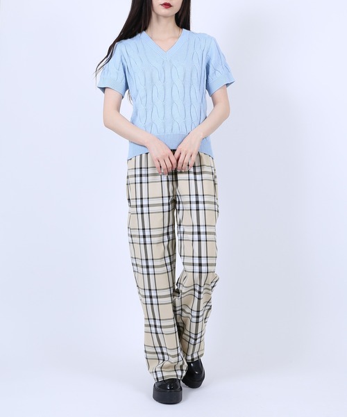 PUNYUS（プニュズ）の「チェックイージーパンツ（その他パンツ・レディース・ブラック/ベージュ・1/2/4/3）」の3枚目の写真