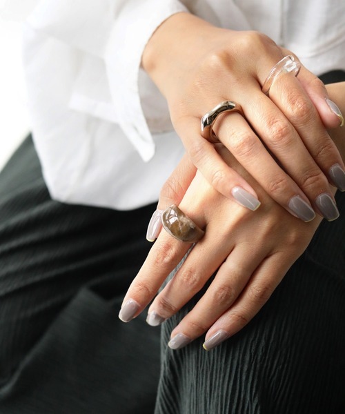 antiqua（アンティカ）の「異素材セットリング（リング・レディース・シルバー/ゴールド・FREE）」の2枚目の写真