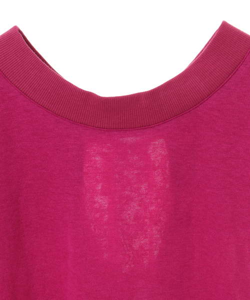 alcali（アルカリ）の「フレアーメッシュ袖トップス（Tシャツ/カットソー・レディース・マジェンタ/ライトグレー/ブラック・FREE）」の4枚目の写真