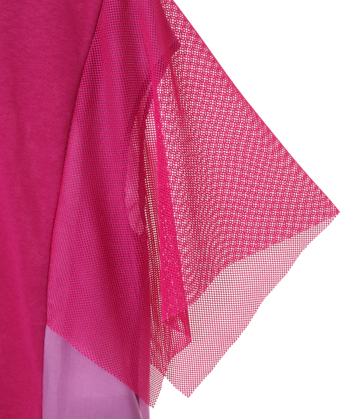 alcali（アルカリ）の「フレアーメッシュ袖トップス（Tシャツ/カットソー・レディース・マジェンタ/ライトグレー/ブラック・FREE）」の7枚目の写真