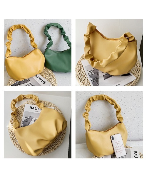 yuue' ( wear )（ユーイ）の「ギャザーショルダーバッグ（ショルダーバッグ・レディース・ブラック/ホワイト/イエロー/グリーン・FREE）」の7枚目の写真