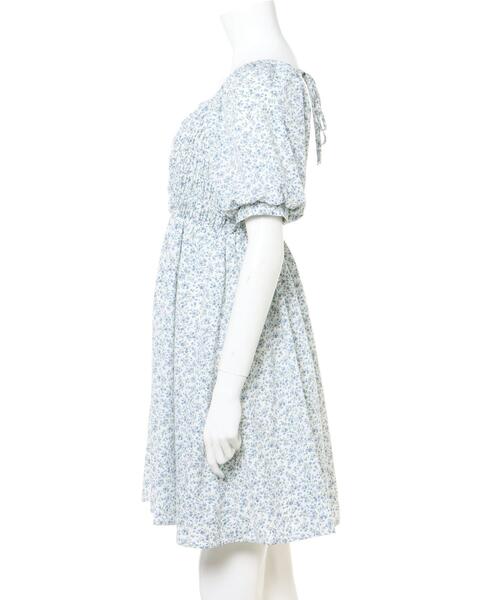 INGNI（イング）の「花柄シャーリングミニ／ワンピース（ワンピース・レディース・ブラック/オフホワイト/ミント・M）」の5枚目の写真