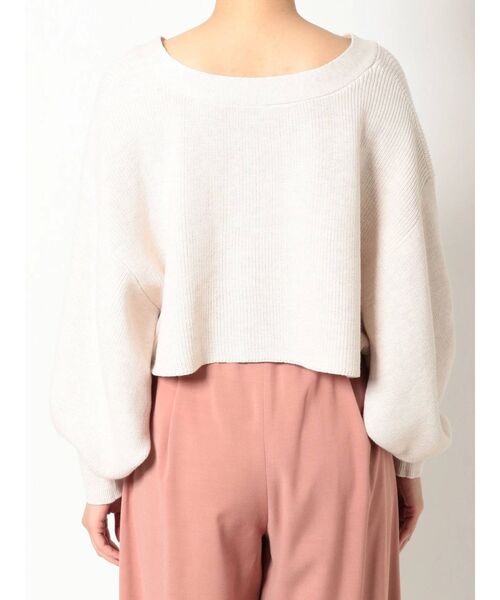 MERCURYDUO(マーキュリーデュオ)の「片畔2WAYクロップドニットカーディガン(カーディガン/ボレロ・レディース・ブラウン/アイボリー・FREE)」の8枚目の写真