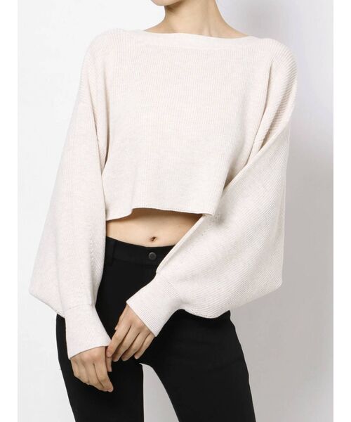 MERCURYDUO(マーキュリーデュオ)の「片畔2WAYクロップドニットカーディガン(カーディガン/ボレロ・レディース・ブラウン/アイボリー・FREE)」の14枚目の写真