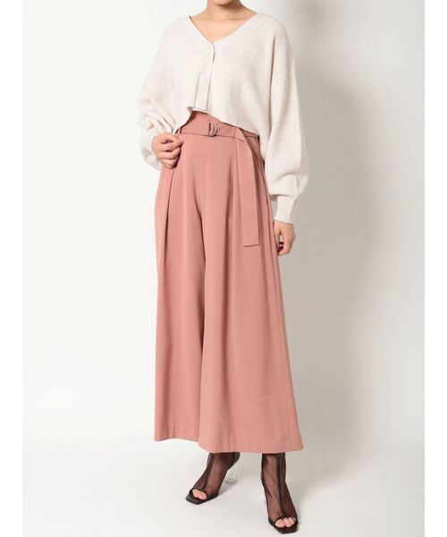 MERCURYDUO(マーキュリーデュオ)の「片畔2WAYクロップドニットカーディガン(カーディガン/ボレロ・レディース・ブラウン/アイボリー・FREE)」の15枚目の写真