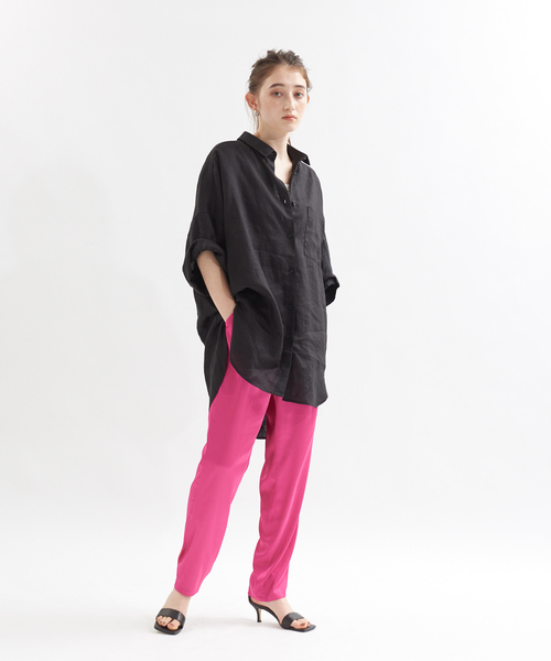 Rouge vif（ルージュヴィフ）の「サテンイージーパンツ（その他パンツ・レディース・ブラック/ピンク/グリーン・36/38）」の5枚目の写真