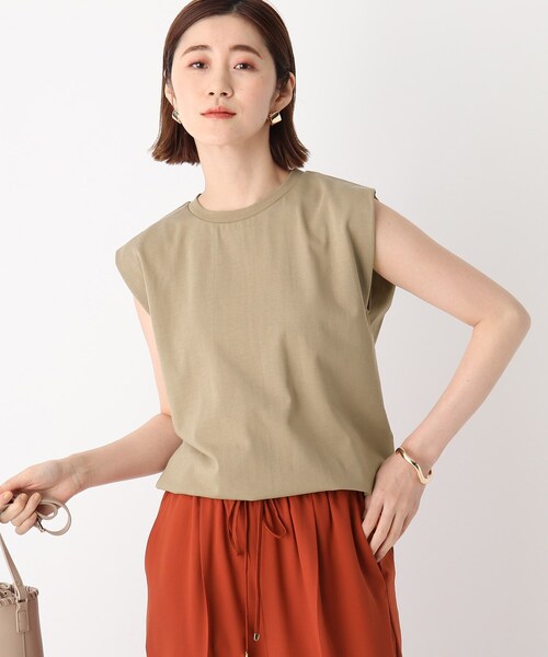 OPAQUE.CLIP(オペークドットクリップ)の「◆スペシャルコットン タックフレンチスリーブカットソー【WEB限定サイズ】(Tシャツ/カットソー・レディース・ライトブルー/サンドベージュ/ピンク系/ホワイト系/ブラック・40/34/38/42/36)」の4枚目の写真