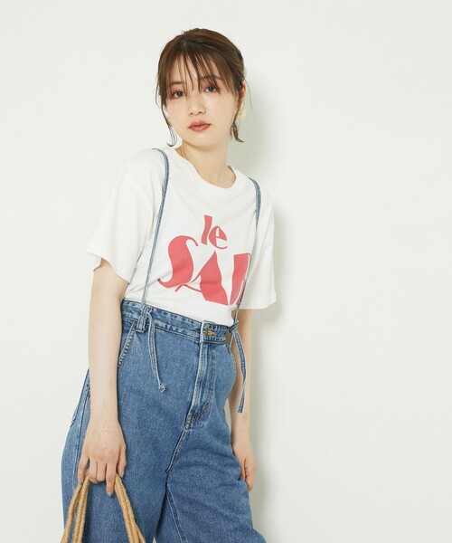 FREAK'S STORE（フリークスストア）の「LeSAR ロゴTシャツ/レサーロゴTシャツ（Tシャツ/カットソー・レディース・チャコールグレー/オフホワイト/ブルーグリーン・ﾌﾘ-）」の2枚目の写真