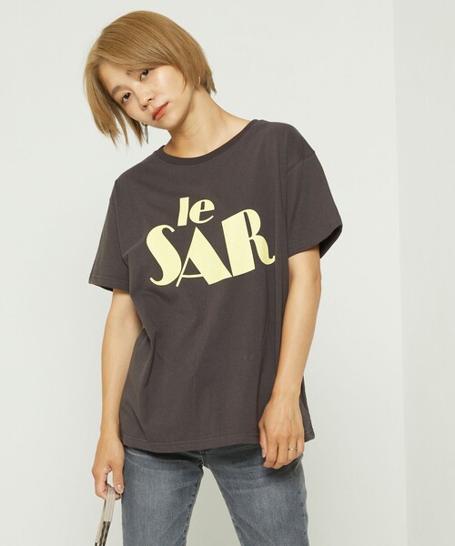 FREAK'S STORE（フリークスストア）の「LeSAR ロゴTシャツ/レサーロゴTシャツ（Tシャツ/カットソー・レディース・チャコールグレー/オフホワイト/ブルーグリーン・ﾌﾘ-）」の3枚目の写真