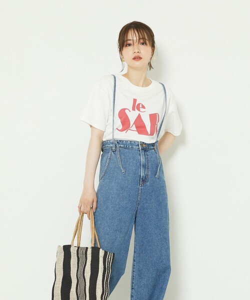 FREAK'S STORE（フリークスストア）の「LeSAR ロゴTシャツ/レサーロゴTシャツ（Tシャツ/カットソー・レディース・チャコールグレー/オフホワイト/ブルーグリーン・ﾌﾘ-）」の5枚目の写真