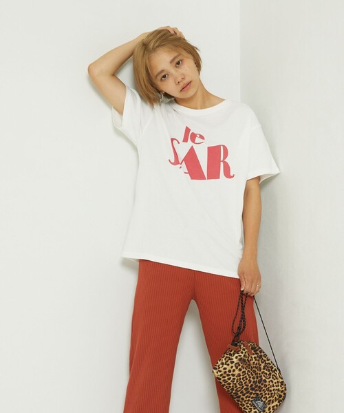 FREAK'S STORE（フリークスストア）の「LeSAR ロゴTシャツ/レサーロゴTシャツ（Tシャツ/カットソー・レディース・チャコールグレー/オフホワイト/ブルーグリーン・ﾌﾘ-）」の7枚目の写真