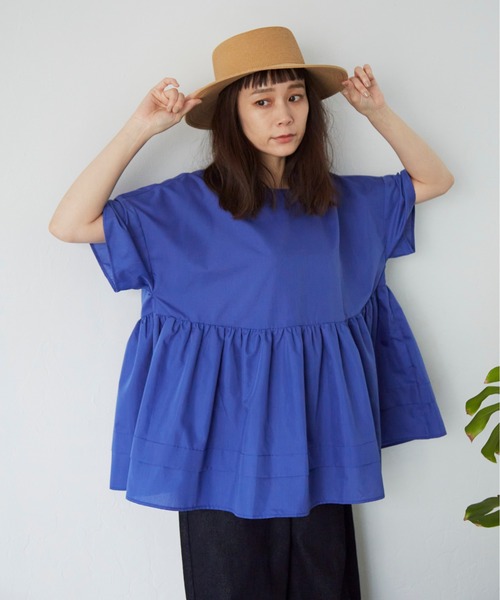 Libra Cue（リブラ キュー）の「リラックスシルエットボリュームブラウス（シャツ/ブラウス・レディース・ブルー/ブラック/ホワイト・FREE）」の3枚目の写真