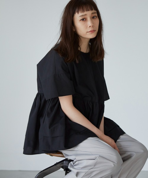 Libra Cue（リブラ キュー）の「リラックスシルエットボリュームブラウス（シャツ/ブラウス・レディース・ブルー/ブラック/ホワイト・FREE）」の18枚目の写真