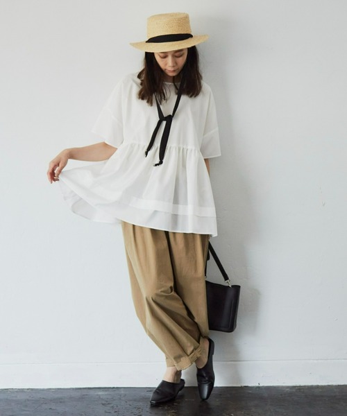 Libra Cue（リブラ キュー）の「リラックスシルエットボリュームブラウス（シャツ/ブラウス・レディース・ブルー/ブラック/ホワイト・FREE）」の7枚目の写真